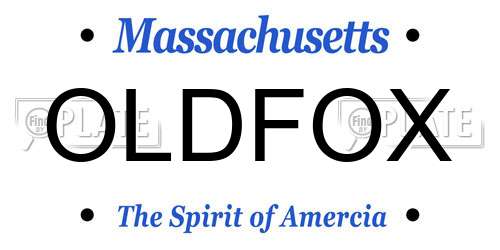 OLDFOX Massachusetts License Plate