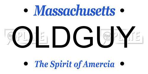 OLDGUY Massachusetts License Plate