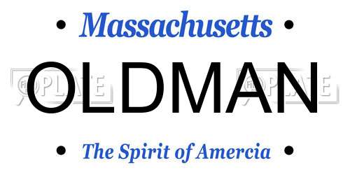 OLDMAN Massachusetts License Plate