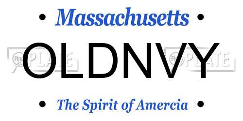OLDNVY Massachusetts License Plate