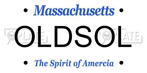 OLDSOL Massachusetts License Plate