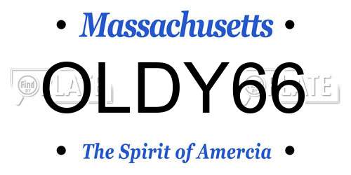 OLDY66 Massachusetts License Plate