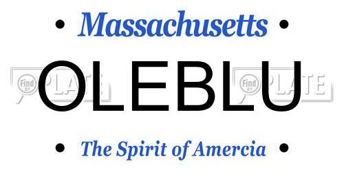 OLEBLU Massachusetts License Plate
