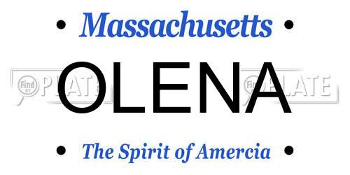 OLENA Massachusetts License Plate
