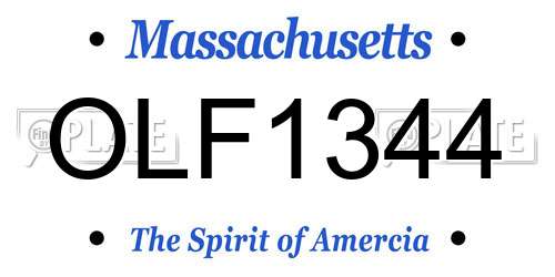 OLF1344 Massachusetts License Plate
