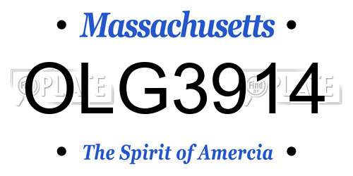 OLG3914 Massachusetts License Plate