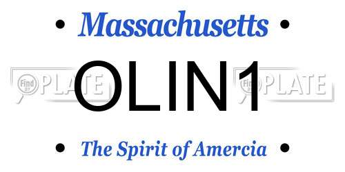 OLIN1 Massachusetts License Plate