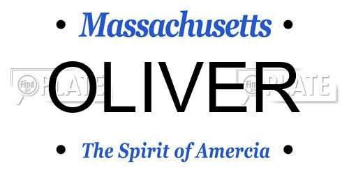 OLIVER Massachusetts License Plate