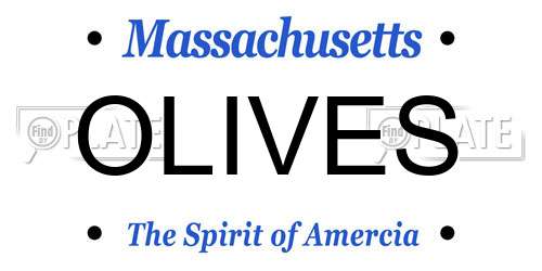OLIVES Massachusetts License Plate