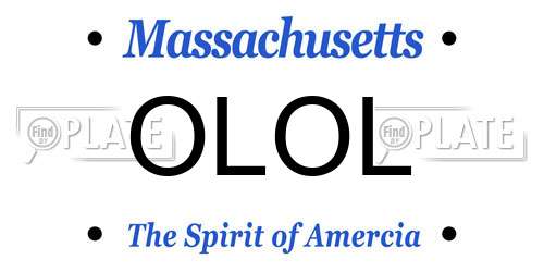 OLOL Massachusetts License Plate