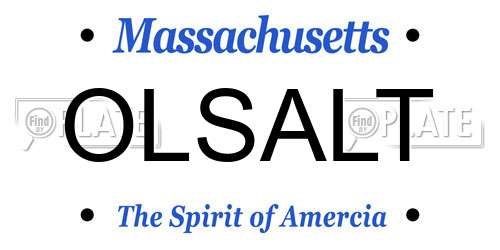 OLSALT Massachusetts License Plate