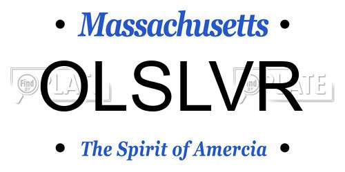 OLSLVR Massachusetts License Plate