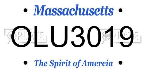 OLU3019 Massachusetts License Plate