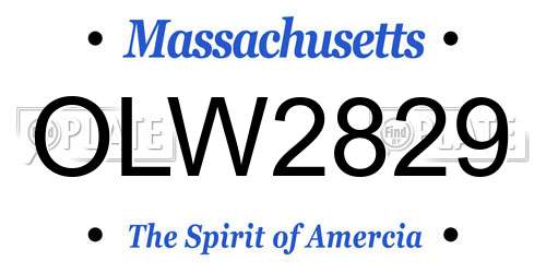 OLW2829 Massachusetts License Plate