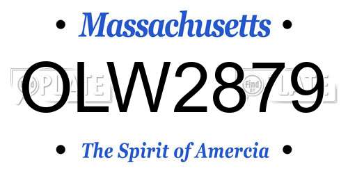 OLW2879 Massachusetts License Plate