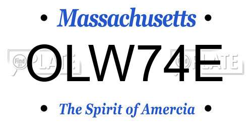 OLW74E Massachusetts License Plate