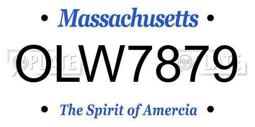 OLW7879 Massachusetts License Plate