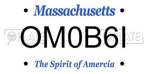 OM0B6I Massachusetts License Plate