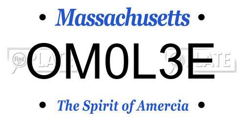 OM0L3E Massachusetts License Plate