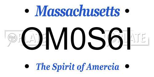 OM0S6I Massachusetts License Plate