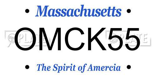 OMCK55 Massachusetts License Plate