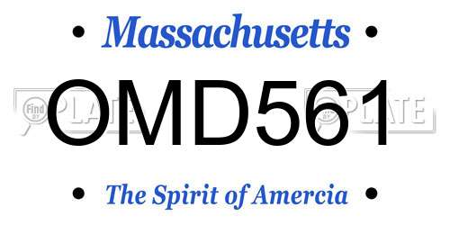 OMD561 Massachusetts License Plate