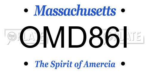 OMD86I Massachusetts License Plate