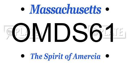 OMDS61 Massachusetts License Plate