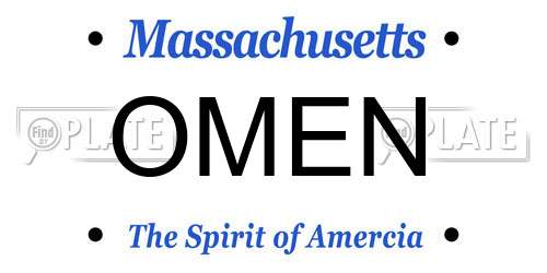 OMEN Massachusetts License Plate