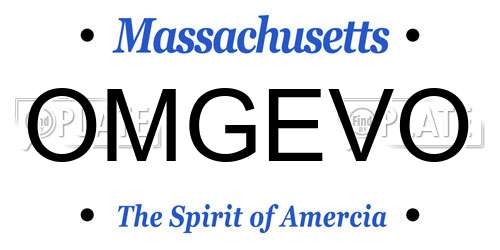 OMGEVO Massachusetts License Plate