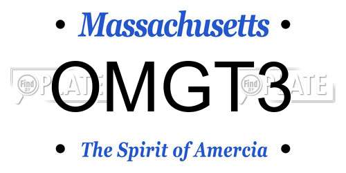 OMGT3 Massachusetts License Plate
