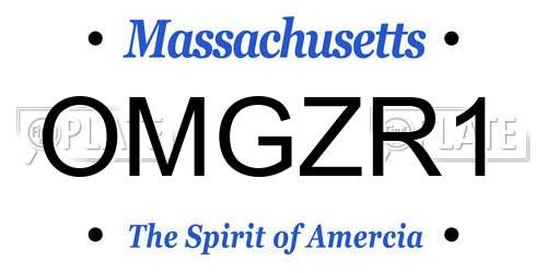 OMGZR1 Massachusetts License Plate
