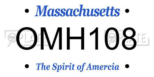 OMH108 Massachusetts License Plate
