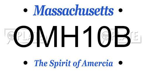 OMH10B Massachusetts License Plate