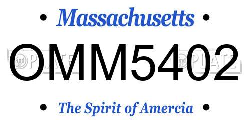 OMM5402 Massachusetts License Plate