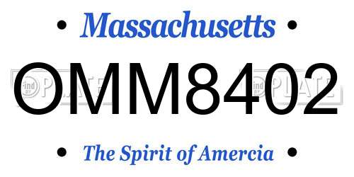 OMM8402 Massachusetts License Plate