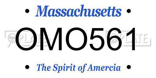 OMO561 Massachusetts License Plate
