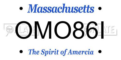OMO86I Massachusetts License Plate