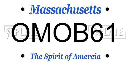 OMOB61 Massachusetts License Plate