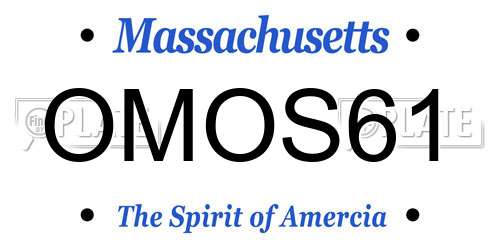 OMOS61 Massachusetts License Plate