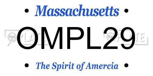 OMPL29 Massachusetts License Plate