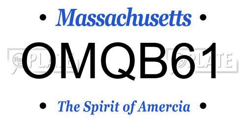 OMQB61 Massachusetts License Plate