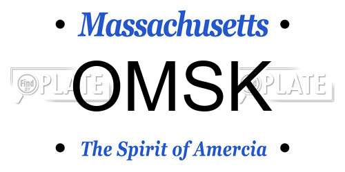 OMSK Massachusetts License Plate