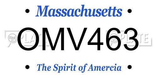 OMV463 Massachusetts License Plate