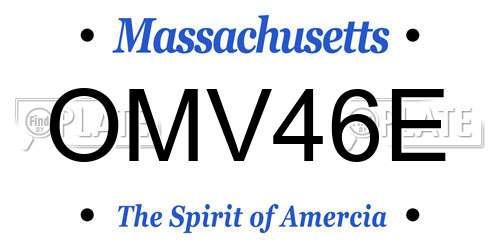 OMV46E Massachusetts License Plate