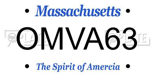 OMVA63 Massachusetts License Plate