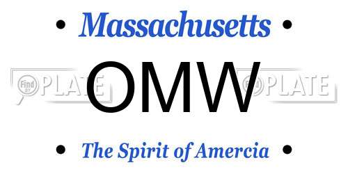 OMW Massachusetts License Plate