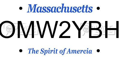 OMW2YBH Massachusetts License Plate