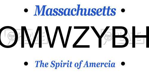 OMWZYBH Massachusetts License Plate
