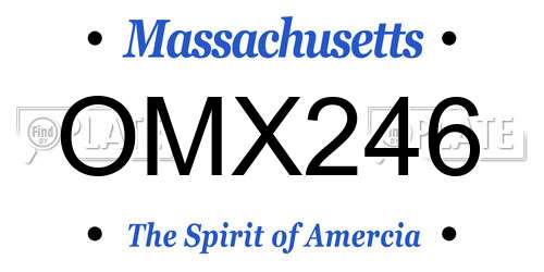 OMX246 Massachusetts License Plate